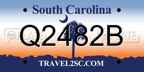 Q2482B South Carolina License Plate