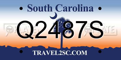 Q2487S South Carolina License Plate