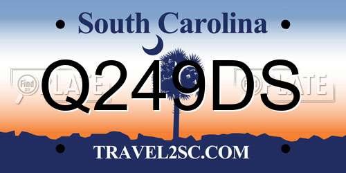 Q249DS South Carolina License Plate