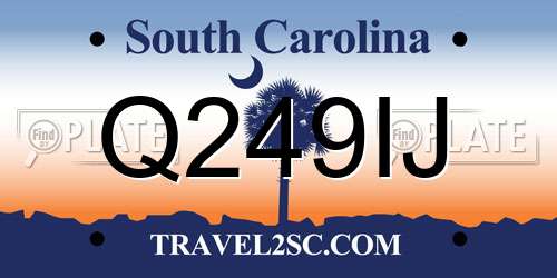 Q249IJ South Carolina License Plate