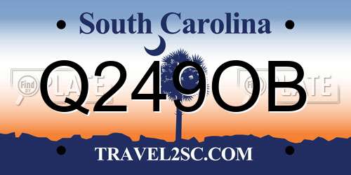 Q249OB South Carolina License Plate