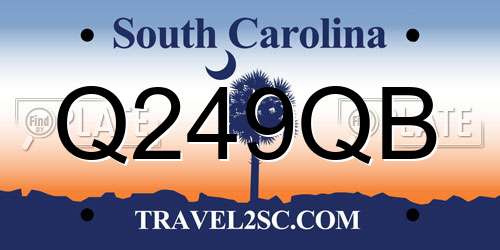 Q249QB South Carolina License Plate