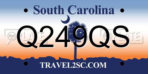 Q249QS South Carolina License Plate