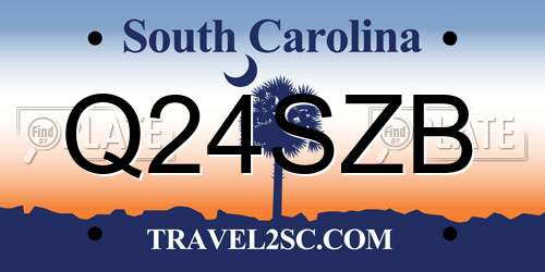 Q24SZB South Carolina License Plate