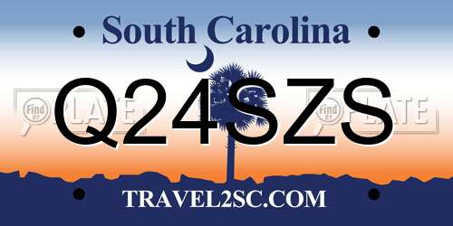 Q24SZS South Carolina License Plate