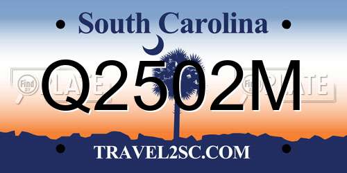 Q2502M South Carolina License Plate