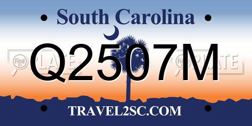Q2507M South Carolina License Plate