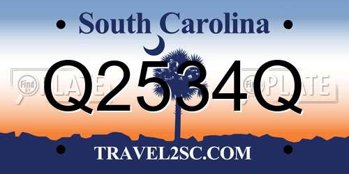 Q2534Q South Carolina License Plate