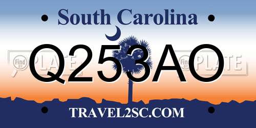 Q253AO South Carolina License Plate