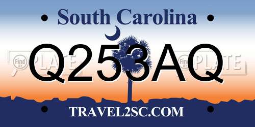 Q253AQ South Carolina License Plate