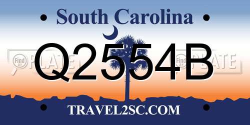 Q2554B South Carolina License Plate