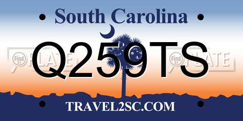 Q259TS South Carolina License Plate