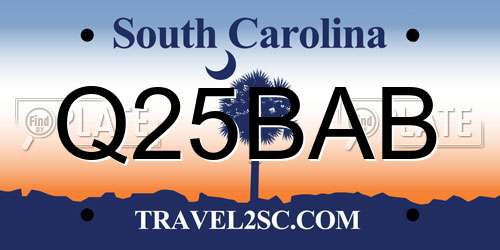 Q25BAB South Carolina License Plate