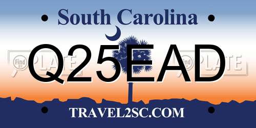 Q25EAD South Carolina License Plate