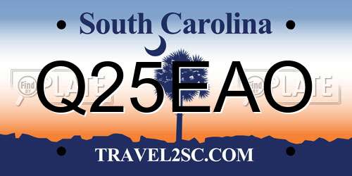 Q25EAO South Carolina License Plate