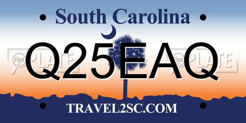 Q25EAQ South Carolina License Plate