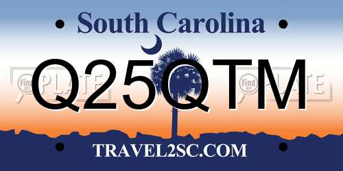 Q25QTM South Carolina License Plate