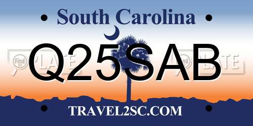 Q25SAB South Carolina License Plate