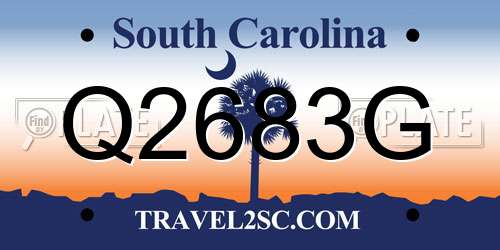 Q2683G South Carolina License Plate
