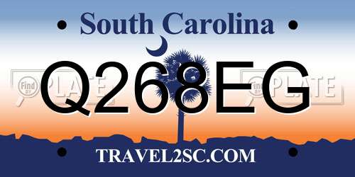Q268EG South Carolina License Plate