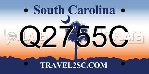 Q2755C South Carolina License Plate