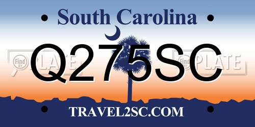 Q275SC South Carolina License Plate