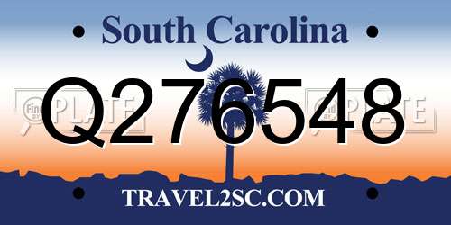 Q276548 South Carolina License Plate