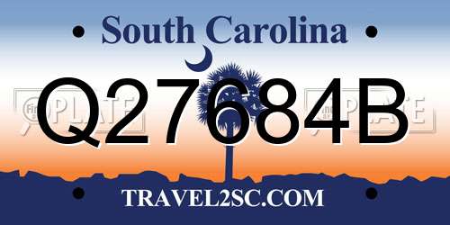 Q27684B South Carolina License Plate