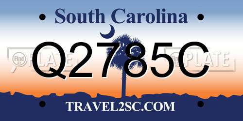 Q2785C South Carolina License Plate
