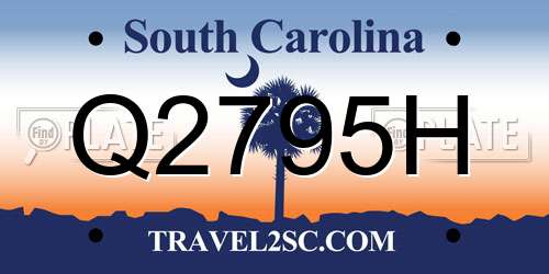 Q2795H South Carolina License Plate