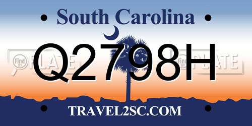 Q2798H South Carolina License Plate