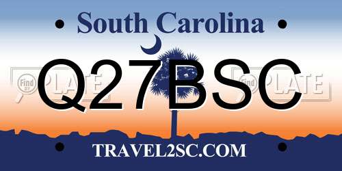 Q27BSC South Carolina License Plate
