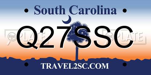 Q27SSC South Carolina License Plate