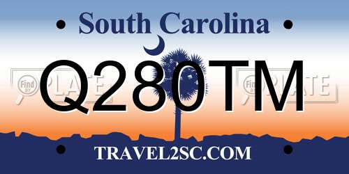 Q280TM South Carolina License Plate