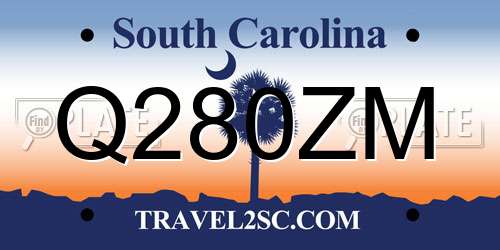 Q280ZM South Carolina License Plate