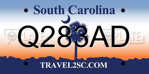 Q283AD South Carolina License Plate