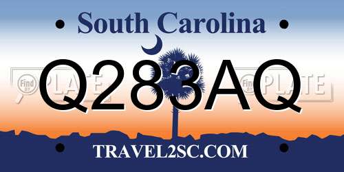 Q283AQ South Carolina License Plate