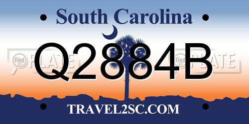 Q2884B South Carolina License Plate