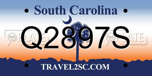 Q2897S South Carolina License Plate