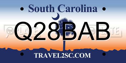 Q28BAB South Carolina License Plate