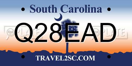 Q28EAD South Carolina License Plate
