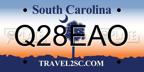 Q28EAO South Carolina License Plate
