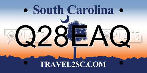 Q28EAQ South Carolina License Plate
