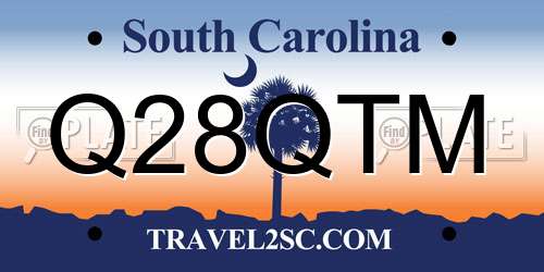 Q28QTM South Carolina License Plate