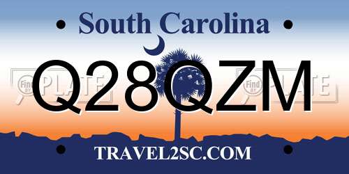 Q28QZM South Carolina License Plate