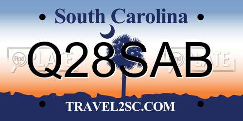 Q28SAB South Carolina License Plate