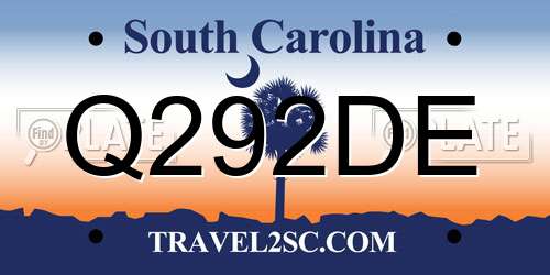 Q292DE South Carolina License Plate