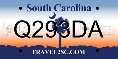 Q293DA South Carolina License Plate