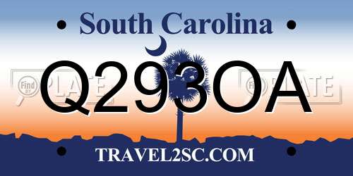 Q293OA South Carolina License Plate