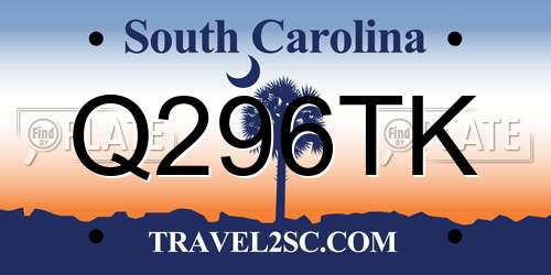 Q296TK South Carolina License Plate